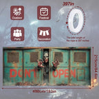 7x16FT Halloween Zombie Garage Door Cover Decorations Halloween Scary Zombie Garage Door Banner for Outdoor Indoor Halloween Decorations Party Photography Backdrop - Image 4