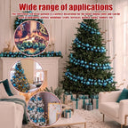 2 Pcs 6 ft Christmas Ball Ornament Garland, Turquoise - Image 3