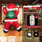 6FT Christmas Inflatables Outdoor Decorations Joy Hanging Santa Claus Gift Bag, Bright LED Lights Blow Up Giant Christmas Decor for Indoor Yard Outside Party Lawn Wall Porch Holiday - Image 3