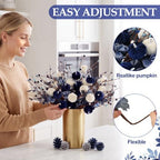 Suncalla 6 Pcs Blue Pumpkin Picks Decor Artificial Fall Flowers Decorations - Image 4