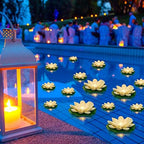 Liliful LED Floating Lotus Lantern,Diwali Pool Pond Decor,White,3.94, 5.91" by Liliful