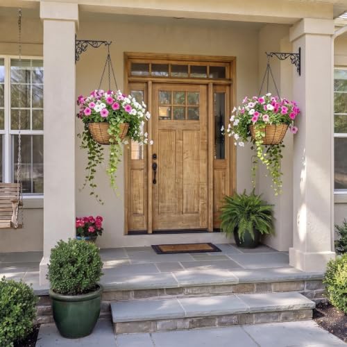 Landhoow 4 Pcs 15.6" Cast Iron Hanging Outdoor Wall Hanger, Black - Image 6