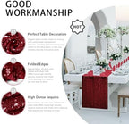 10 Packs 12 x 72 inches Burgundy Sequin Table Runner - Image 3