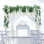 Encrypted Flower Vine Wisteria Artificial Garland Hanging (White, 1pc) - Image 2