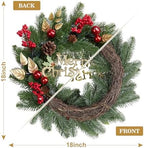 Garvee 18 in Prelit Christmas Wreaths for Front Door, Battery Operated - Image 6
