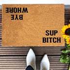 Funny Coir Doormat Sup Bitch Bye Whore Welcome Front Door Porch Decor Doormats For The Entrance Way Personalized Rugs with Heavy-Duty PVC Backing Non Slip Outdoor Mat Novelty Gift 23.6 x 15.7 inch - Image 4