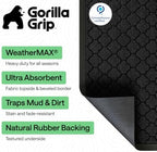 GORILLA GRIP WeatherMAX Door Mat, Indoor Outdoor, 72x24, Black Quatrefoil - Image 2