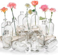 YOUEON 16 Pack Clear Glass Bud Vases, Small Bud Vases in Bulk, Glass Flower Vases for Centerpieces, Vintage Decorative Bottle Vases for Flowers, Home Decor, Wedding Reception, Office by YOUEON