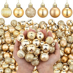 Shappy 216 Pcs Mini Christmas Ball Ornament 1.18 Inch,Gold by Shappy