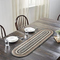 VHC Brands Sawyer Mill, Braided Jute Table Runner, Oval, Charcoal Creme, 13x48 by VHCBrands