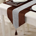 Sequined Rhinestone Diamond Table Runner Luxurious Long Table Runner with Tassels for Dining Christmas Wedding Party Tabletop Decorations (13" x 82", Brown) by Jeloris