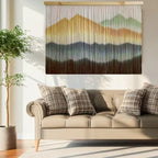 ZYDDNH Macrame Wall Hanging, Dip-Dyed Mountain Tapestry, Modern Fiber Wall Art, 57" W x 37" L (Green coffee) - Image 7