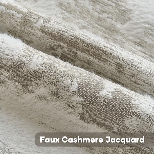 FUTEI Pack of 2 Faux Cashmere Throw Pillow Covers 12x20 Inch,Grey White - Image 3