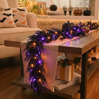 Valery Madelyn 9ft Artificial Norfolk Pine Halloween Garland for Mantle - Image 3
