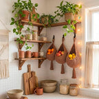 Honeydak 3 Hanging Baskets, White, Tassel, Cotton Rope - Image 5