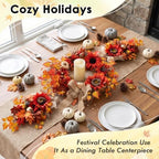 Fall Teardrop Swag Wreath, 3 Pack, 22" Artificial Pumpkin Flower - Image 7