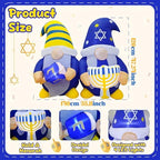 4FT Hanukkah Decorations Outdoor Inflatable Gnome Couple Hold Menorah Dreidel Built-in LED Lights, Chanukah Decorations for Home, Hanukkah Blow Up Yard Decoration for Lawn Garden Holiday Party - Image 2