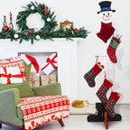Cinnvoice Christmas Stocking Holder Wooden Xmas Snowman Freestanding Stand - Image 6