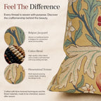 William Morris Red Tulip Tapestry Throw Cotton Cushion Cover, 18 x 18 In - Image 4