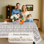 CPC Rustic Brown Tablecloth 100% Cotton 72x160 Inch Indian Block Print Rectangle Table Cover, Table Cloth for Gifting in Weddings, Halloween, Fall, Christmas, Thanksgiving - Image 3