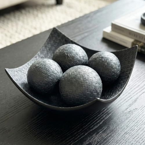 Seraphic Kitchen Table Decor, Decorative Centerpiece Scoop Bowl, Black by Seraphic
