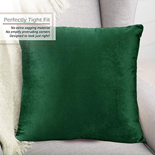 Nestl Throw Euro Pillow Covers, Cozy Velvet Decorative Pillow Covers 26 x 26 Inches, Soft Solid Couch Pillow Case for Sofa, Bed and Car, Set of 2 - Hunter Green - Image 4