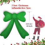 Christmas Inflatables Lighted Yard Lawn Inflatable Decoration with Built-in Fan and Stakes Ropes Holiday Party Decor, Christmas Decor (7FT-Green Bow) - Image 6