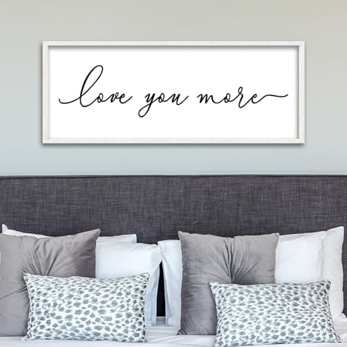 ZZJJHYWGQ Love You More Wall Decor Art, White, 40''×15'' - Image 3