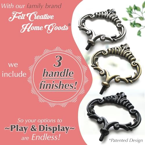 2 Tiered Tray Stand [Includes 3 Changeable Handles] - Rustic Cupcake Stand, Coffee Table Tiered Serving Tray for Kitchen Counter, Stunning Rustic Home Decor, Display Fruits, Plants, Candles (Brown) - Image 3