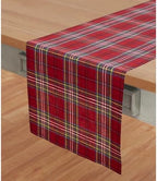 Solino Home 100% Linen Table Runner Red, Classic Tartan Plaid 14 x 108 in - Image 2