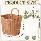Fuutreo Faux Silk Peony Basket Wreath Artificial Floral Door Hanging Basket - Image 2