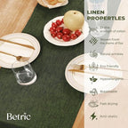 100% Pure Linen Extra Long Table Runner - 14 x 108 Inch Farmhouse Dining Table Runner, Perfect for Fall, Thanksgiving, and Christmas -Athena -Forest Green - Image 4