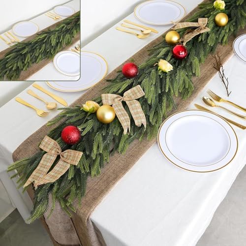 6FT Artificial Norfolk Pine Garland – Real Touch Greenery Garland, Dense Green Plants for Indoor Outdoor Christmas, Holiday, and Home Decoration (1, 9FT) - Image 3