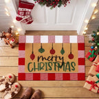 Tinideya 2 Pcs Christmas Layered Doormat Set, Merry Christmas Ornaments - Image 3