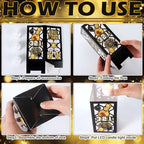 VIHOSE 12 Sets Happy New Year Centerpieces for Table 2026 New Years Lanterns with Candle Black and Gold Glitter Table Decorations for 2026 Eve Party Decoration Supplies - Image 4