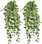 Hollyone 2pcs Artificial Hanging Plants 35.4" Fake Ivy Vine Faux Ivy Leaves Fire and UV Resistant Hanging Plant Wall Greenery for House Room Patio Indoor Outdoor Home Shelf Office Wedding Decor by Hollyone