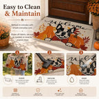 Boston Terrier Welcome Doormat Fall Autumn Decor, 32x48in Large Front Door - Image 6