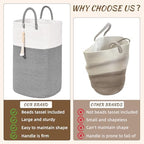 Woven Laundry Basket for Clothes, 100L Large Rectangle Laundry Hampers with Beads Tassel, Nursery Storage Basket for Toys, Tall Dirty Clothes Hamper for Bedroom Aesthetic, Laundry Room Organization - Image 4