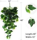 Houssity Artificial Hanging Plants Fake Ivy Vine Leaves for Wall Door Room Kitchen Patio Outdoor Indoor Decor (Plastic Maple Leaf, 4) - Image 3