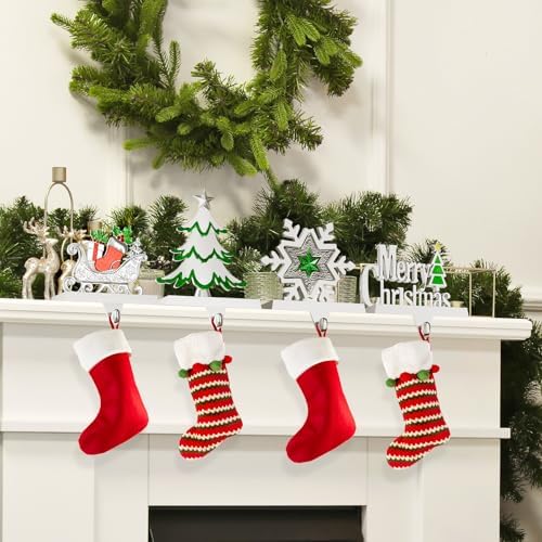 Christmas Stocking Holders for Mantle Weighted Metal Stocking Hangers Hooks for Fireplace Christmas Decorations (Set of 4) - Image 6