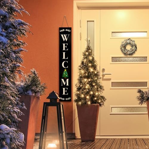 Monjita Welcome Sign for Front Porch Standing, Interchangeable Wooden Sign with 5 Designed Double-Sided Icons for Front Door, All Seasonal Farmhouse Rustic Modern Porch Decor for Fall Harvest - Image 4