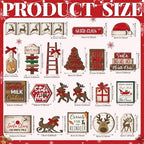 Nuogo 24 Pcs Christmas Tiered Tray Decorations Set and 2 Tiered Tray Stand With Handle - Winter Table Tabletop Snowman Decor for Home Farmhouse Hot Cocoa - Image 3