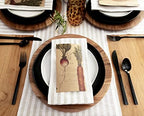 Solino Home 100% Linen Table Runner, 14 x 90 in, Natural and White Striped - Image 3