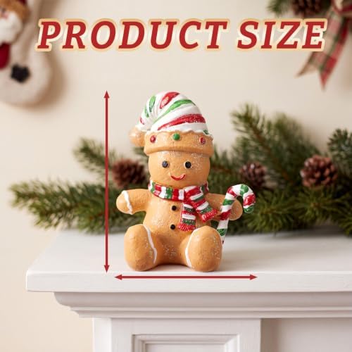 Wonderjune 6 Pcs Christmas Stocking Holders for Mantle, Gingerbread Man - Image 3