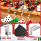 Christmas Stocking Holder for Mantel Fireplace Metal Stocking Hangers Hanging Hooks Heavy Duty Weighted Stocking Holder Bases for Xmas Shelf Fireplace Stair Decor (4, Silver) - Image 3