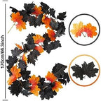 Party Joy 6PCS Premium Artificial Fall Garland - 5.6Ft Autumn Maple Leaf Vines for Thanksgiving & Halloween Decor, Door Hanging, Table Centerpiece, Fireplace Mantel - Image 2