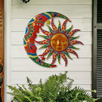 Limygus Colorful Metal Sun Moon Stars Wall Art, Indoor Outdoor Decor for Patio Garden Bedroom - Image 4