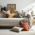 DEZENE Pack of 2 Burnt Orange Fall Euro Shams Pillow Covers 26x26 Cozy Soft Chenille Decorative Throw Pillow Covers Accent Vintage Square Couch Pillow Covers for Home Decor Bed Sofa Living Room - Image 7