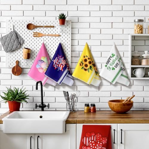FuWeave Classic 20 Pcs Seasonal Holiday Kitchen Hand Towels Set - Image 5