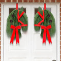 Suncalla 2 Pcs Christmas Horse Head Wreath Artificial Christmas Wreath Green Pine Needles Horsehead Decor with Red Ribbon Pinecone Farmhouse Xmas Garland for Front Door Farmhouse by Unknown